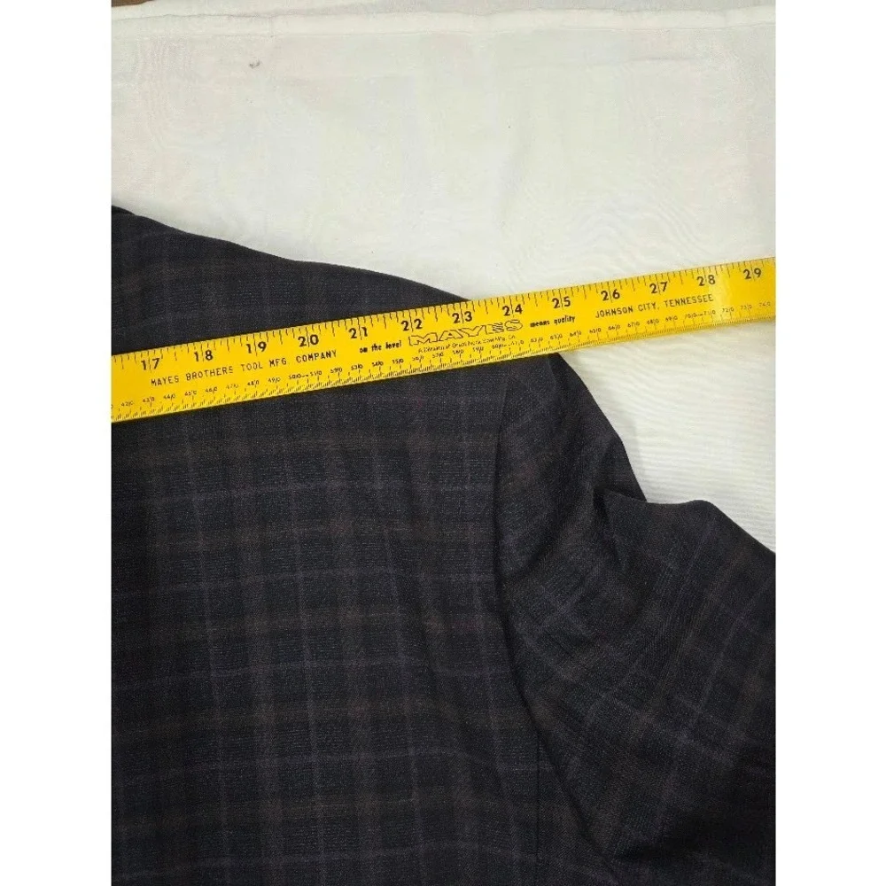 Oak Hill‎ Sport Coat Mens 4XL 58/60 Plum Navy Plaid Paisley Lining Blazer New